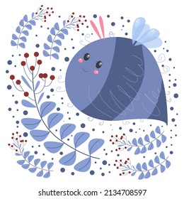 Vector illustration of cute bee drawing background