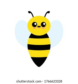Vector illustration of a cute bee. Flat style. svg