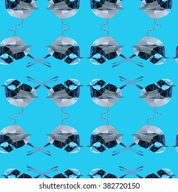 vector illustration. cute bird, beautiful pattern. seamless