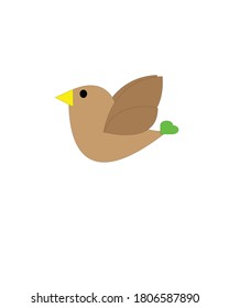 Vector illustration of a cute bird in brown design