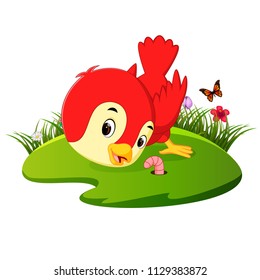 vector illustration of Cute bird cartoon