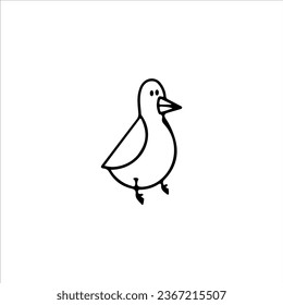 vector illustration of cute bird doodle