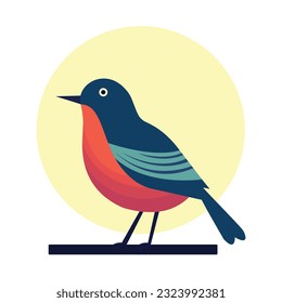 vector illustration of a cute bird flat design  