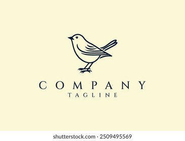 Vector illustration of Cute Bird Logo Design