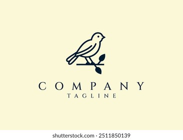 Vector illustration of Cute Bird Logo Design