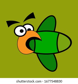 vector illustration of a cute bird looking back.