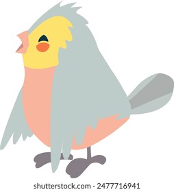 Ilustración vectorial de pájaro lindo sobre fondo blanco