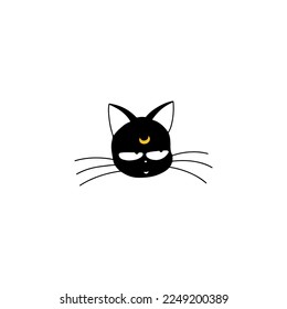 vector illustration of cute black cat character