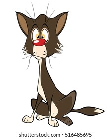 Vector Illustration of a Cute Black Cat. Cartoon Character