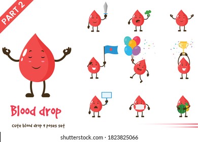 Ilustración vectorial de una linda gota de sangre. Aislado sobre fondo blanco.