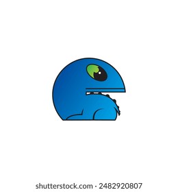 Vector illustration of a cute blue dinosaur child. Suitable for use as an icon or screen printing on clothes.