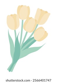 Vector illustration of a cute bouquet of tulips