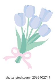 Vector illustration of a cute bouquet of tulips