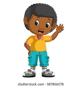 vector illustration of cute boy cartoon