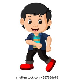 vector illustration of cute boy cartoon