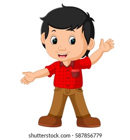 vector illustration of cute boy cartoon