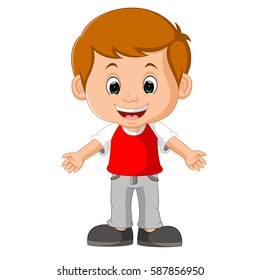 vector illustration of cute boy cartoon