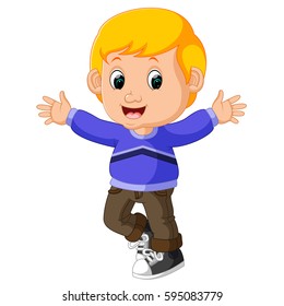 vector illustration of cute boy cartoon