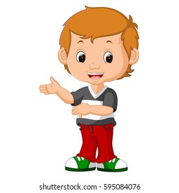 vector illustration of cute boy cartoon