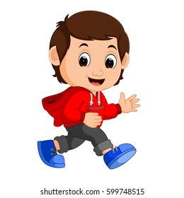 vector illustration of cute boy cartoon