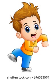 Vector illustration of Cute boy cartoon posing