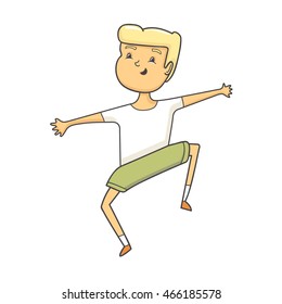 vector illustration Cute boy jump