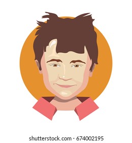 Vector illustration of a cute boy's face