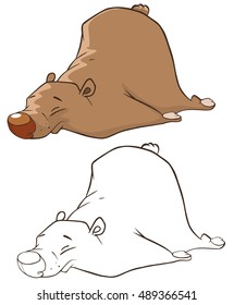 Vector Illustration of a Cute Brown Bear. Cartoon Character