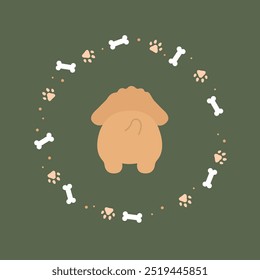 Vector illustration of a cute brown puppy.
