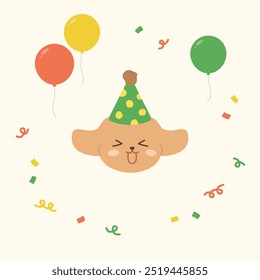 Ilustración vectorial de un lindo cachorro marrón.