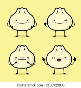 vector illustration of cute bun emoji