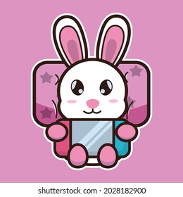 vector illustration of cute bunny 