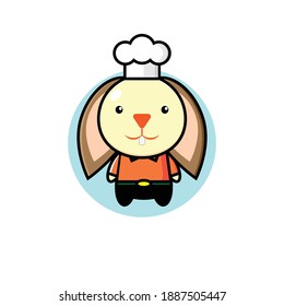 Vector illustration of a cute bunny being a chef