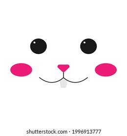 Vektorgrafik eines süßen, sonnigen Gesichts. Tiergesicht. Flaches design, Vektorgrafik.