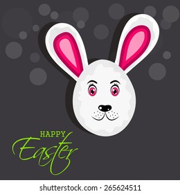 Vector illustration of a cute bunny face for Happy Easter.