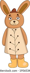 Vector illustration of a cute bunny, hare,
rabbit character in beautiful and cute clothes.
