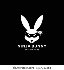 Ilustración vectorial de Cabeza de Ninja linda aislada en fondo negro