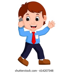 vector illustration of cute businessman cartoon