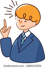 Vector illustration of a cute businessman man_smiling and winking man