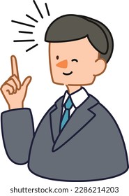 Vector illustration of a cute businessman man_smiling and winking man