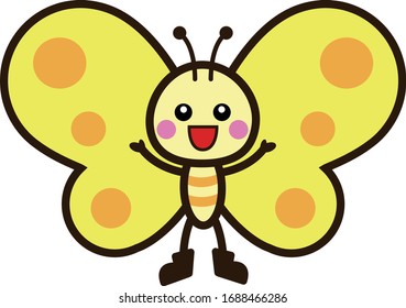 Vector illustration of cute butterflies of various colors