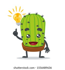 vector illustration of cute cactus mascot or character, got idea in white background 