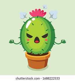 vector illustration of cute cactus mascot or character