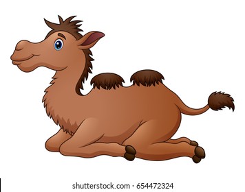 Vector illustration of Cute camel cartoon sitting