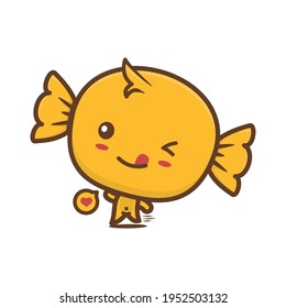 vector illustration of cute candy cartoon character