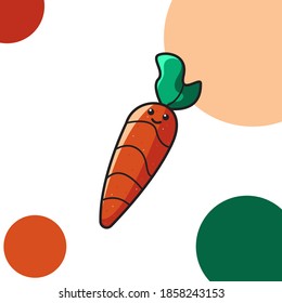 vector illustration of cute carrot cartoon character. Good for children book illustration, kids product, kids education, etc.