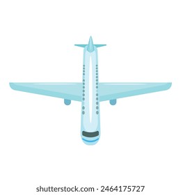 Vector illustration of a cute cartoon airplane in top view, perfect for travel and transportation themes