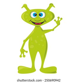 Vector illustration of a cute cartoon alien