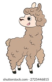 Vektorgrafik eines niedlichen Cartoons Alpaca