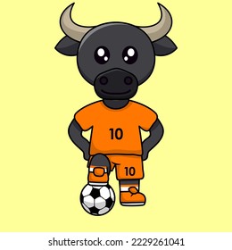 vector illustration of a cute cartoon animal wearing a soccer shirt